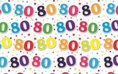 Special Age 80 Gift Wrapping Paper 1 Sheet & Matching Gift Tag - 80th Birthday