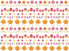 2 Sheets Quality Easter Gift Wrapping Paper - Cute Chicks with Decorated Eggs