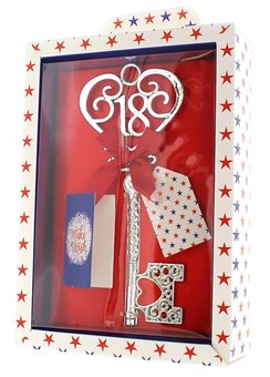 Silver Age 18 Male Keepsake Key & Bright Presentation Box - 18th Birthday Gift