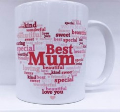 Best Mum Heart Personalised White 11oz Mug - Birthday, Mother's Day, Xmas Gift