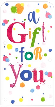Money Wallet Gift Card & Envelope - Multicoloured Gift For You & Spots 7" x 3.5"