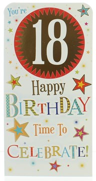 Money Wallet Gift Card & Envelope - 18th Birthday With Gold Foil 7x3.5"