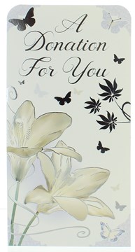 Money Wallet Gift Card & Envelope - Sympathy Donation With Silver Foil 7x3.5"