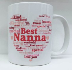 Best Nanna Heart White 11oz Mug - Birthday, Mother's Day, Xmas