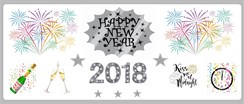 Silver Happy New Year Personalised Landscape Party Banner - Add Your Own Message