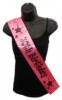 Hot Pink Happy 30th Birthday Party Satin Ribbon Sash - Age 30 Black Stars
