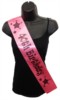 Hot Pink Happy 40th Birthday Party Satin Ribbon Sash - Age 40 Black Stars