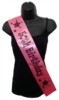 Hot Pink Happy 50th Birthday Party Satin Ribbon Sash - Age 50 Black Stars