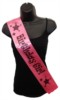 Hot Pink Birthday Girl Party Satin Ribbon Sash - Black Stars