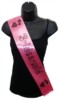Hot Pink Bridesmaid Hen Party Girls Night Satin Ribbon Sash - Black Hearts