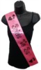 Hot Pink Bride To Be Hen Party Girls Night Satin Ribbon Sash - Black Hearts