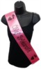 Hot Pink Chief Bridesmaid Hen Party Girls Night Satin Ribbon Sash - Black Hearts