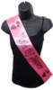 Hot Pink Maid Of Honour Hen Party Girls Night Satin Ribbon Sash - Black Hearts