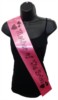 Hot Pink Mother Of Bride Hen Party Girls Night Satin Ribbon Sash - Black Hearts