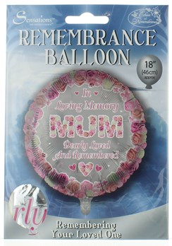 Loving Memory 18" Foil Remembrance Balloon (not inflated) - Round Mum