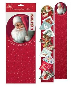 Set Of 2 Traditional Christmas Card Holders - Santa Designs