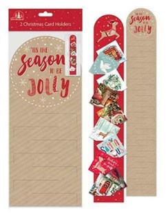 Set Of 2 Christmas Card Holders - Brown Nordic Reindeer Design Set Of 2 Christmas Card Holders - Brown Nordic Reindeer Design