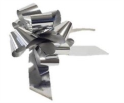Large Metallic Silver Pull Bow - Ideal As Gift Wrap, Florist, Wedding Bow