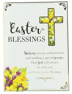 Pack of 10 Religious Blessings Easter Cards 2 Designs - Floral Cross Gold Foil