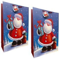 Set of 2 Super Jumbo Christmas Bags Santa Sacks 28x19" Traditional Santa