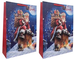 Set of 2 Super Jumbo Christmas Bags Santa Sacks 28x19" Traditional Santa