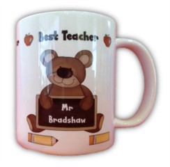 Thank You Teacher Personalised White 11oz Mug - Any Name, Gift Comes With Box