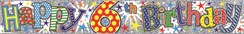 Age 6 Unisex Silver Foil Party Banner - Happy 6th Birthday - Boy or Girl