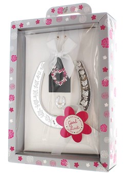 Silver Good Luck Keepsake Horseshoe & Grey Presentation Box - Wedding Gift