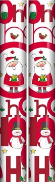 8m (2 x 4m) Cute Christmas Gift Wrap Paper Roll - Santa Snoman Ho Ho Ho