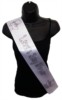 White Personalised Baby Shower Party Satin Ribbon Sash - Black Baby Pram