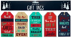 Pack of 20 Christmas Gift Tags with String - 5 Designs with Glitter