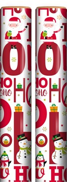 8m (2 x 4m) Cute Christmas Gift Wrap Paper Roll - Santa Snoman Ho Ho Ho