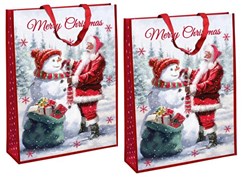 Set of 2 Jumbo Christmas Bags Santa Sacks Bag for Life 28x19" Traditional Santa