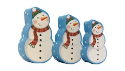 Set of 3 Shaped Christmas Nested Gift Boxes - Snowman Design