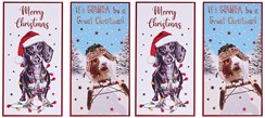 Pack of 4 Christmas Money Wallet Gift Cards & Envelopes - Dog Guinea Pig & Foil