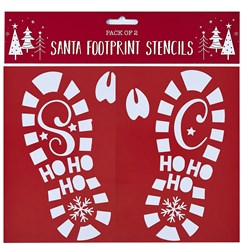 Pack of 2 Santa Footprint Stencils - Left and Right Foot Ho Ho ho