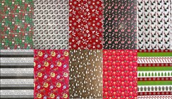 10 Assorted Sheets Christmas Gift Wrapping Paper - Modern Traditional Designs