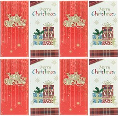 Pack of 8 Christmas Money Wallet Gift Cards & Envelopes - Modern Traditional