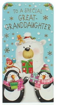 Great Granddaughter Christmas Money Wallet Gift Card & Envelope- 7x3.5"