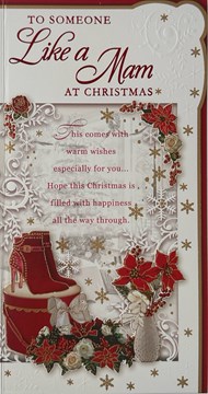 Like A Mam Christmas Card - Red Heels and Flowers with Red and Gold Foil 9x4.75"
