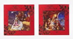 Pack of 12 Religious Square Christmas Cards with Gold Foil - Nativity Scene
