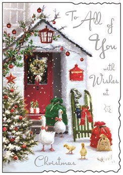 Jonny Javelin All Of You Christmas Card - Ducks Outside House Foil 9x6.25"