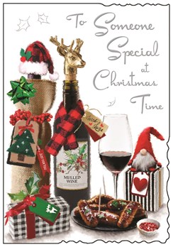 Jonny Javelin Someone Special Christmas Card - Stag Wine Stopper Foil 9x6.25