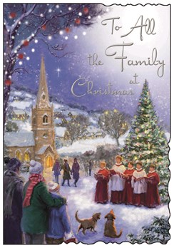 Jonny Javelin To All The Family Christmas Card - Church Carol Singers 9x6.25"