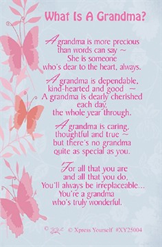 Xpress Yourself Mini Keepsake Card 3.25" x 2" - What Is A Grandma?
