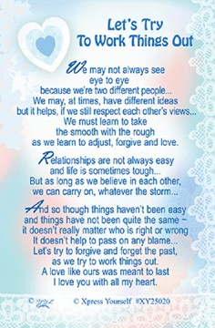 Xpress Yourself Mini Keepsake Card 3.25" x 2" - Let's Try To Work Things Out