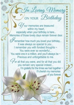 Loving Memory Graveside Memorial Card 5.75x4" - Missing You On Birthday