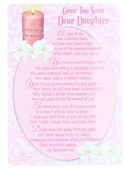 Loving Memory Open Graveside Memorial Card - Daughter 6" x 4"