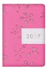 2027 Small Pocket Week To View Diary Leather Effect Glitter Floral - Pink