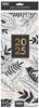 2025 Slim Month To View Spiral Bound Illustrated Wall Calendar - Black Leaves